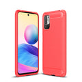 Xiaomi Redmi Note 10-5G Carbon Fibre TPU Case Slim Shockproof Cover Red - Red