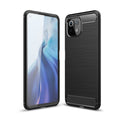 Xiaomi Mi 11 Lite 5G Carbon Fibre TPU Case Slim Shockproof Cover Black - Black