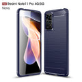 Xiaomi Redmi Note 11 Pro Carbon Fibre TPU Case Slim Shockproof Cover Navy - Navy