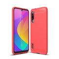 Xiaomi Mi A3 / CC9E Carbon Fibre TPU Case Slim Shockproof Cover Red - Red