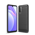 Xiaomi Redmi-9T/Poco-M3 Carbon Fibre TPU Case Slim Shockproof Cover Black - Black