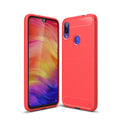 Xiaomi Redmi Note 7 Carbon Fibre TPU Case Slim Shockproof Cover Red - Red