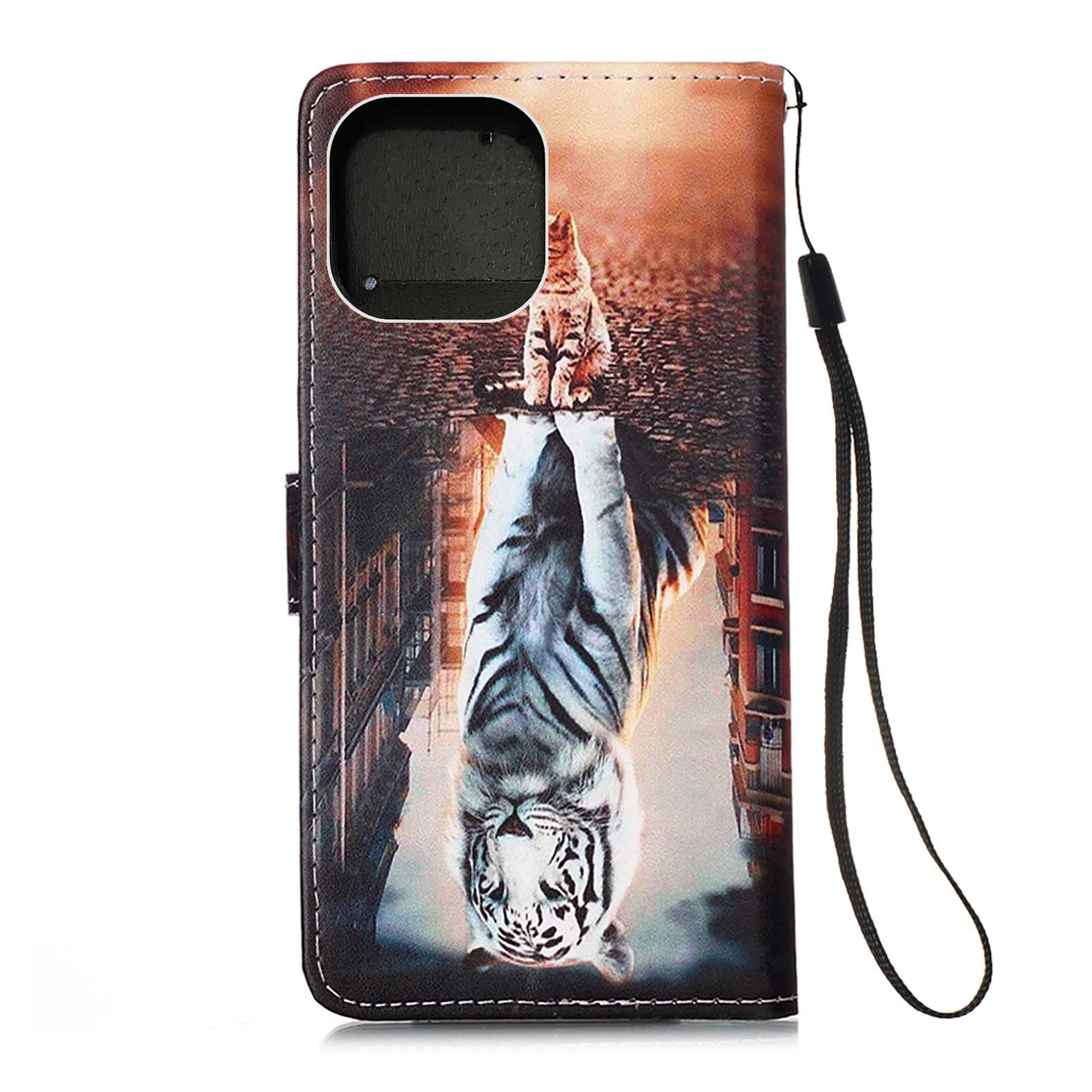 iPhone 13 Pro Case Designer PU (Cat&Tiger)