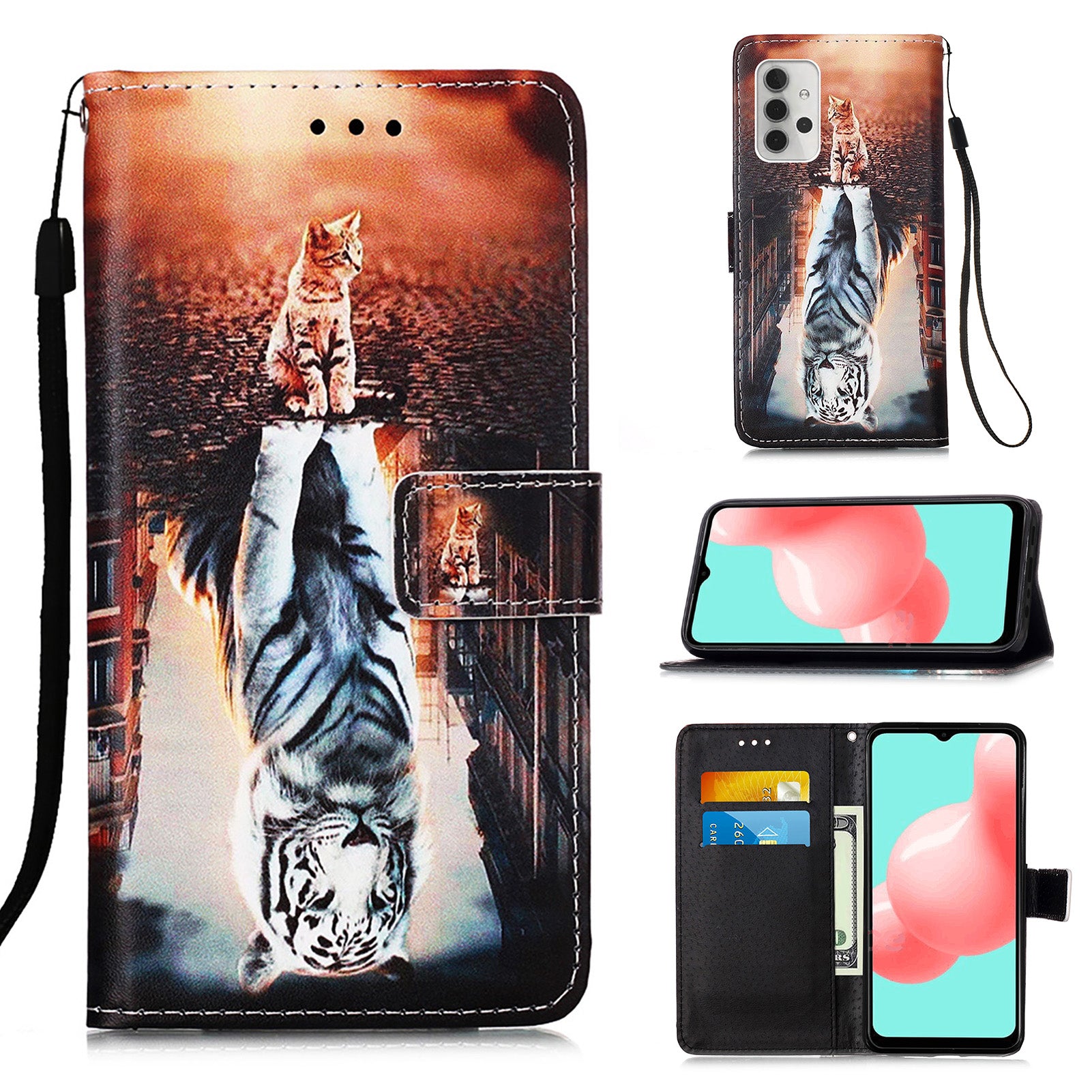 Samsung A32 5G Case Designer PU (Cat&Tiger)