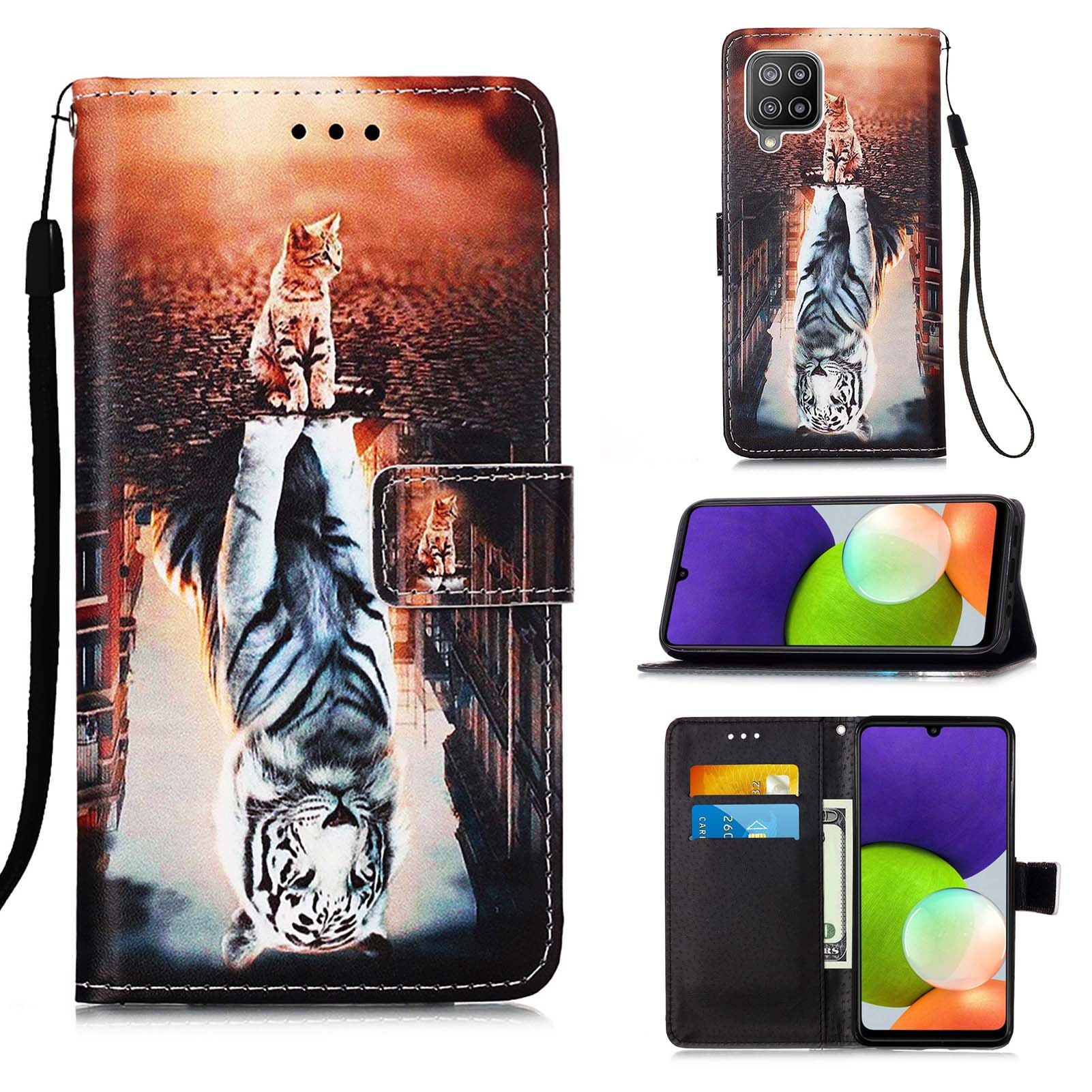 Samsung M32 Case Designer PU (Cat&Tiger)