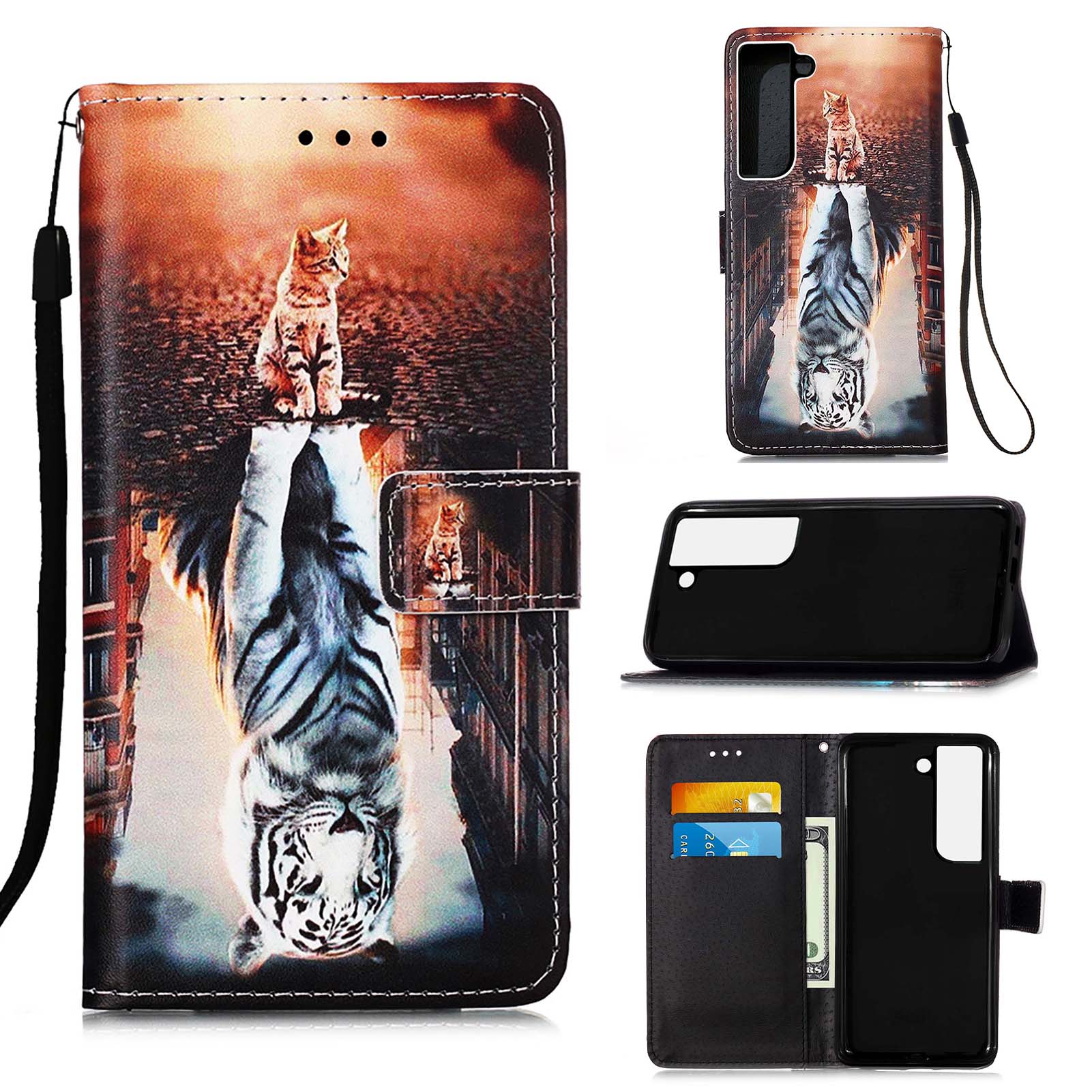 Samsung Galaxy S22 Ultra Case Designer PU (Cat&Tiger)