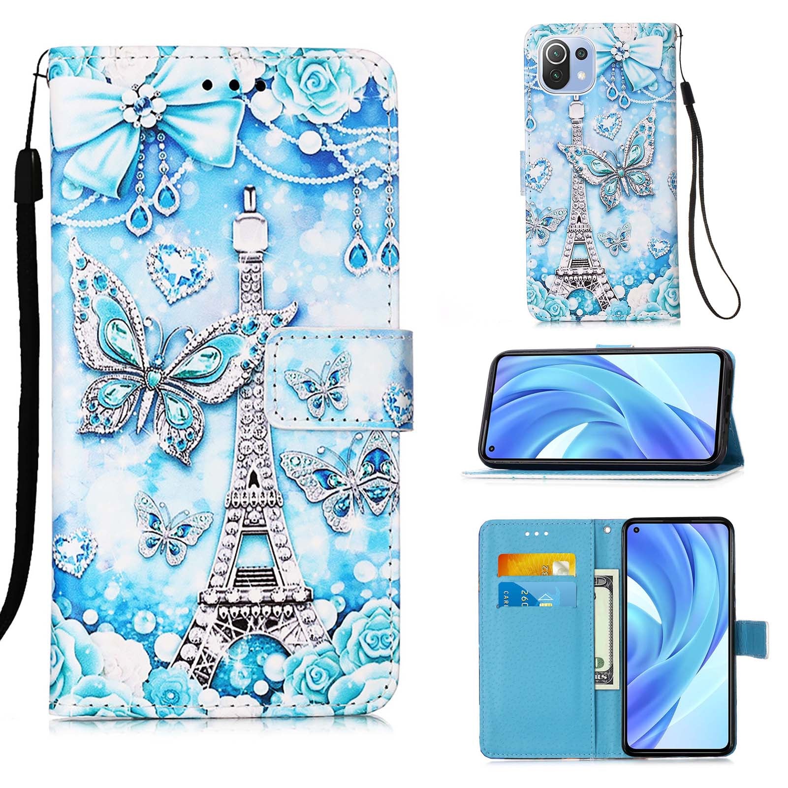Xiaomi Mi 11 Lite 5G Case Designer PU (EiffelTower)