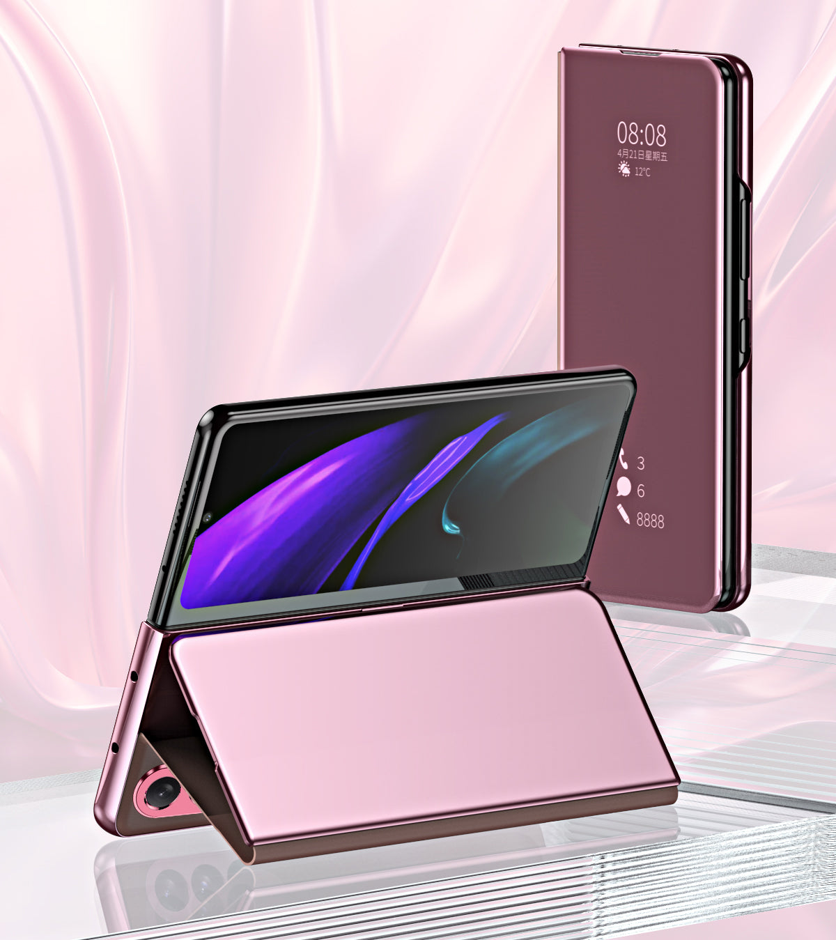 Samsung Galaxy Z Fold3 5G Mirror Folio Case (Gold)