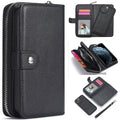 iPhone 13 Case Zipper Wallet (Black) - Black