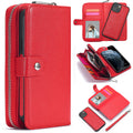 iPhone 13 Mini Case Zipper Wallet (Red) - Red