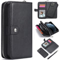 iPhone 13 Pro Case Zipper Wallet (Black) - Black