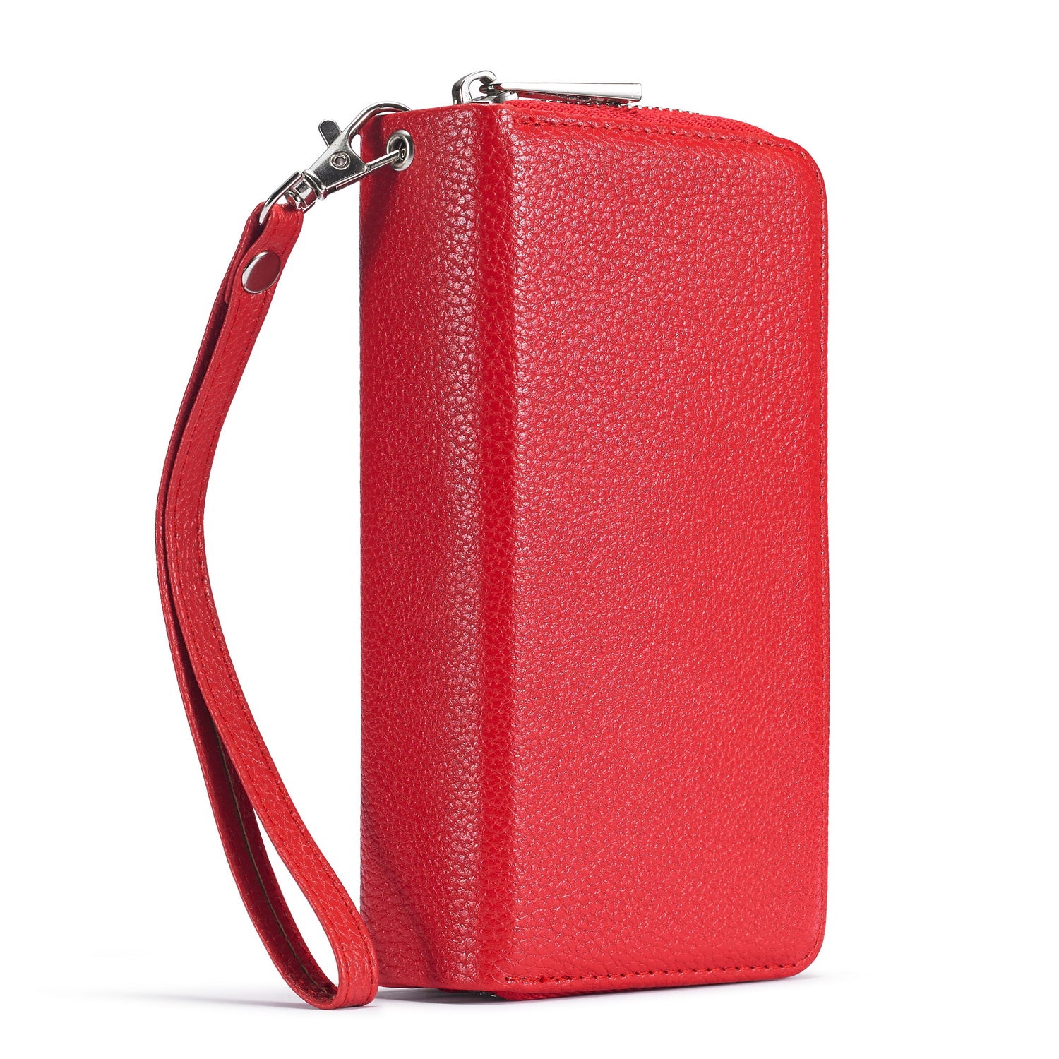 iPhone 13 Pro Max Case Zipper Wallet (Red)