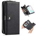 Samsung Note 10 Case Zipper Wallet (Black) - Black