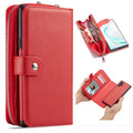 Samsung Note 10 Plus Case Zipper Wallet (Red) - Red