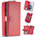 Samsung S21 Case Zipper Wallet (Red) - Red