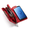 Samsung S9 Case Zipper Wallet (Red) - Red