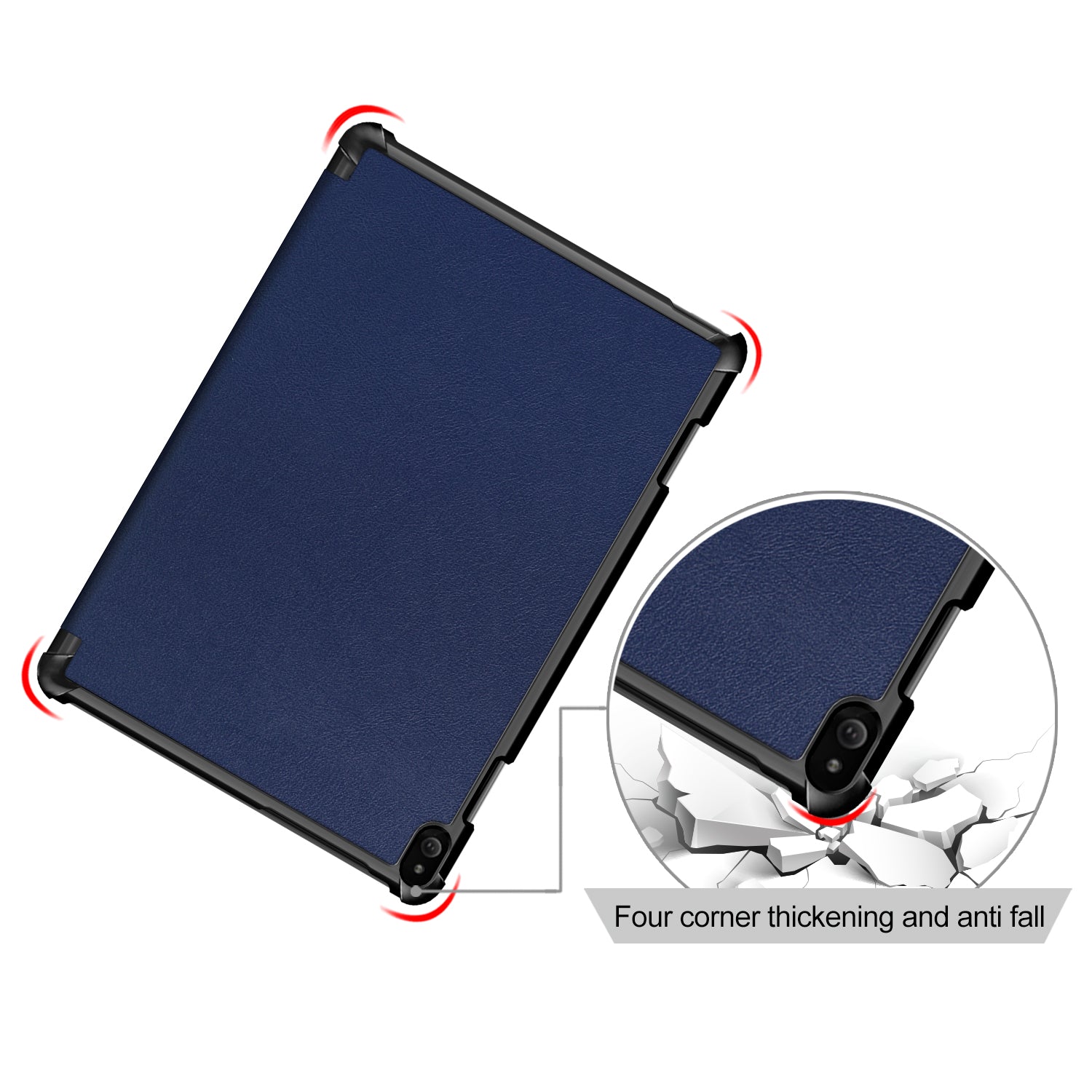 Lenovo Tab P10 TB-X705F Tri-Fold PU Case [DarkBlue]