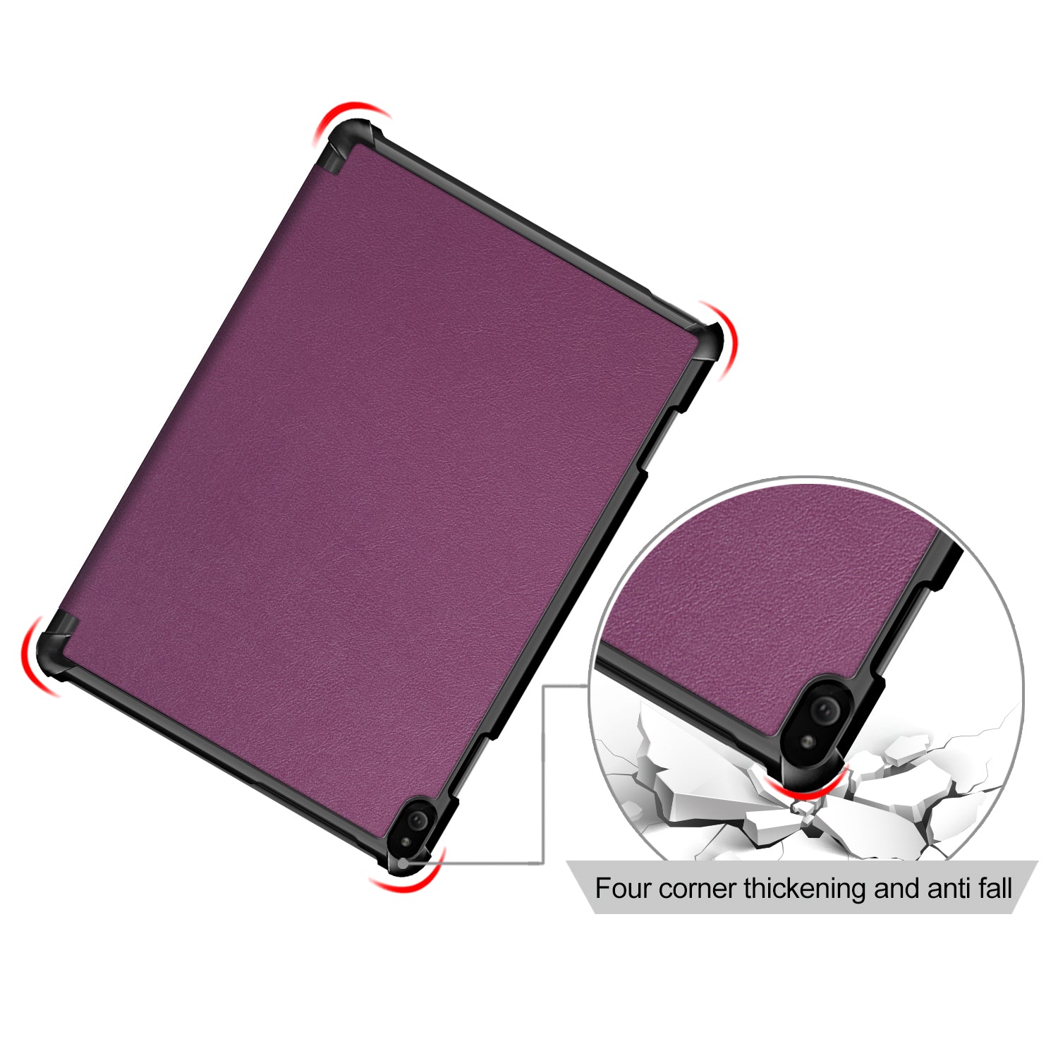 Lenovo Tab P10 TB-X705F Tri-Fold PU Case [Purple]