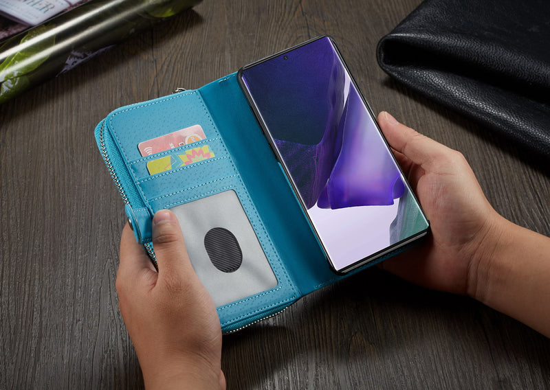 Samsung Note 20 Ultra Case Zipper Wallet (LightBlue)