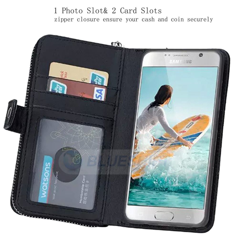Samsung Note 5 Case Zipper Wallet (Black)