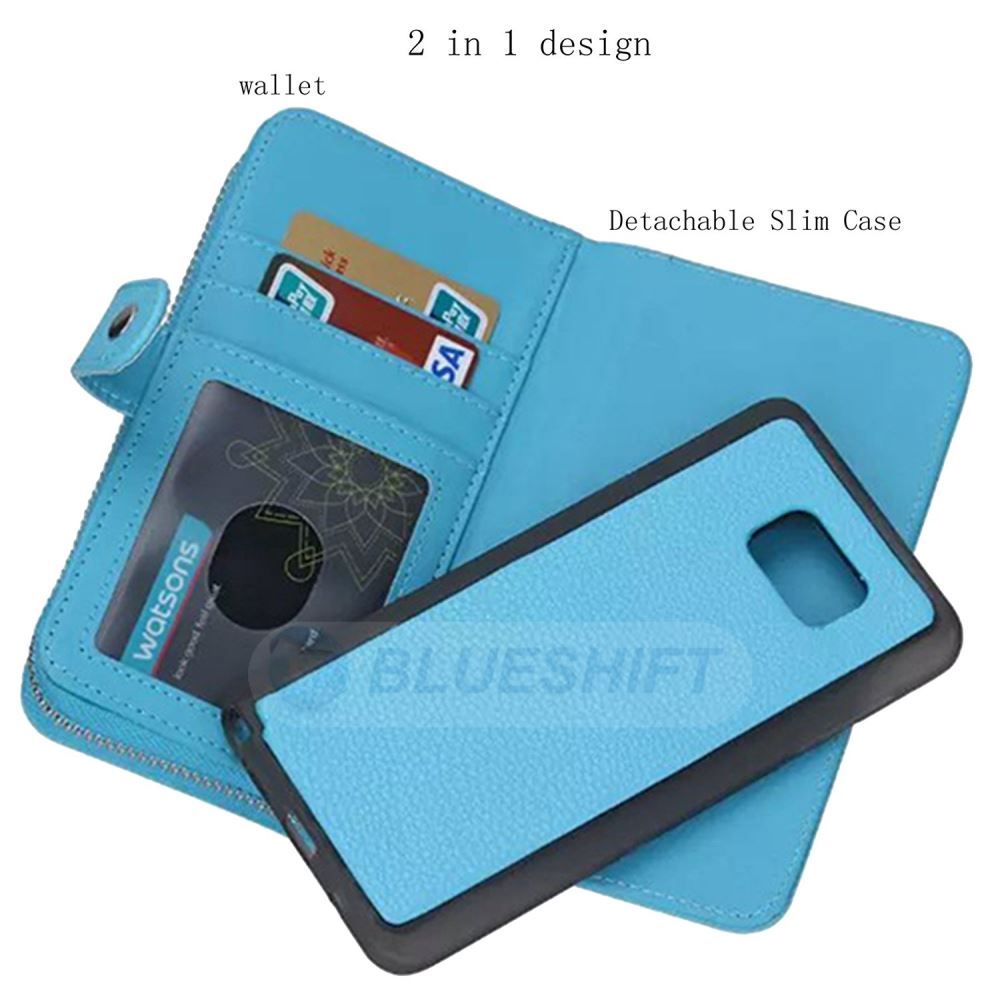 Samsung Note 5 Case Zipper Wallet (LightBlue)