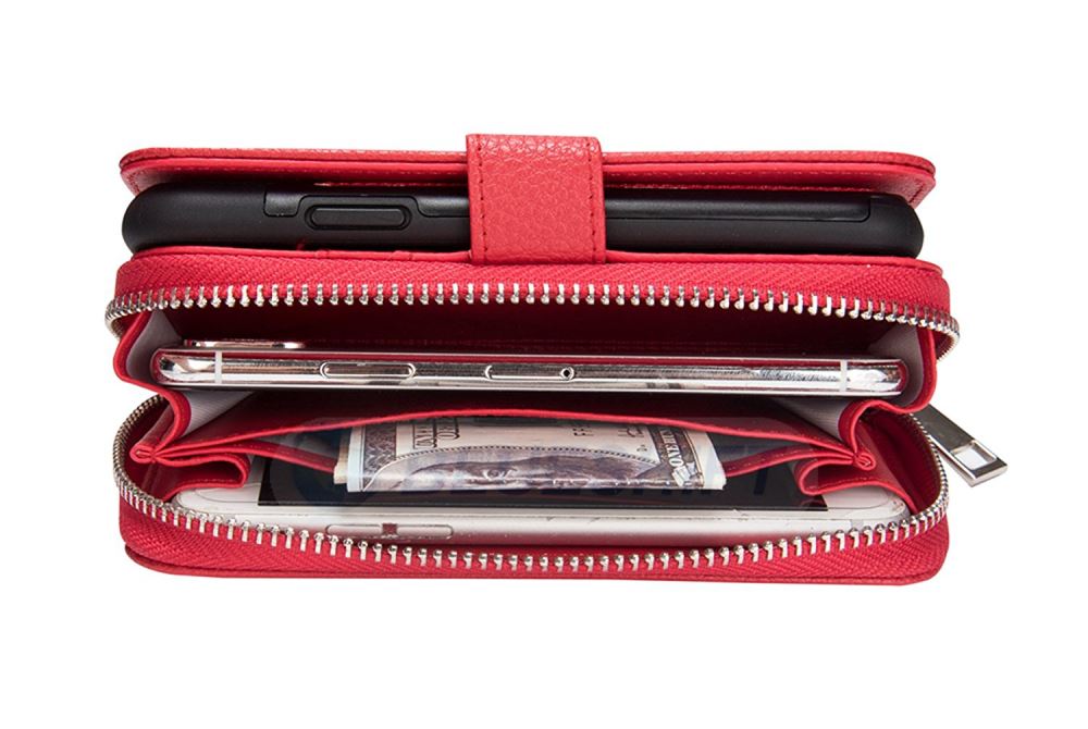 Samsung Note 8 Case Zipper Wallet (Red)