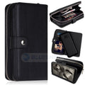 Samsung S8 Plus Case Zipper Wallet (Black) - Black