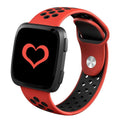Fitbit Versa Strap Sport Silicone (Red/Black) - Red/Black