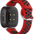 Fitbit Versa 3 Strap Sport Silicone (Red/Black) - Red/Black