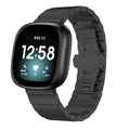 Fitbit Versa 3 Strap Steel Link Bracelet (Black) - Black