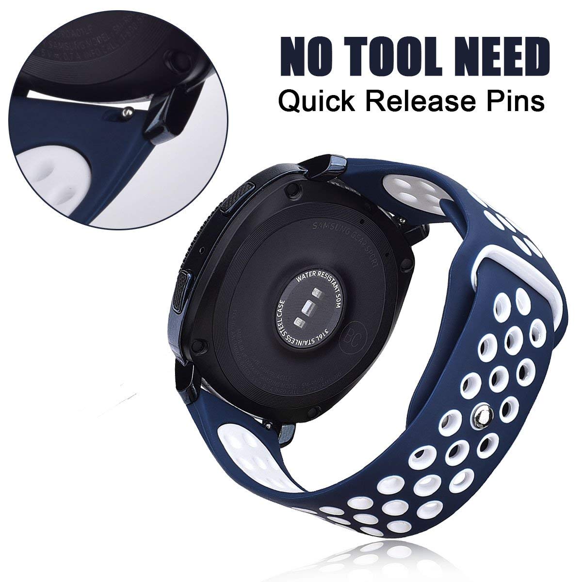 Samsung Galaxy Watch 4 Classic Sport Strap (Navy/White)