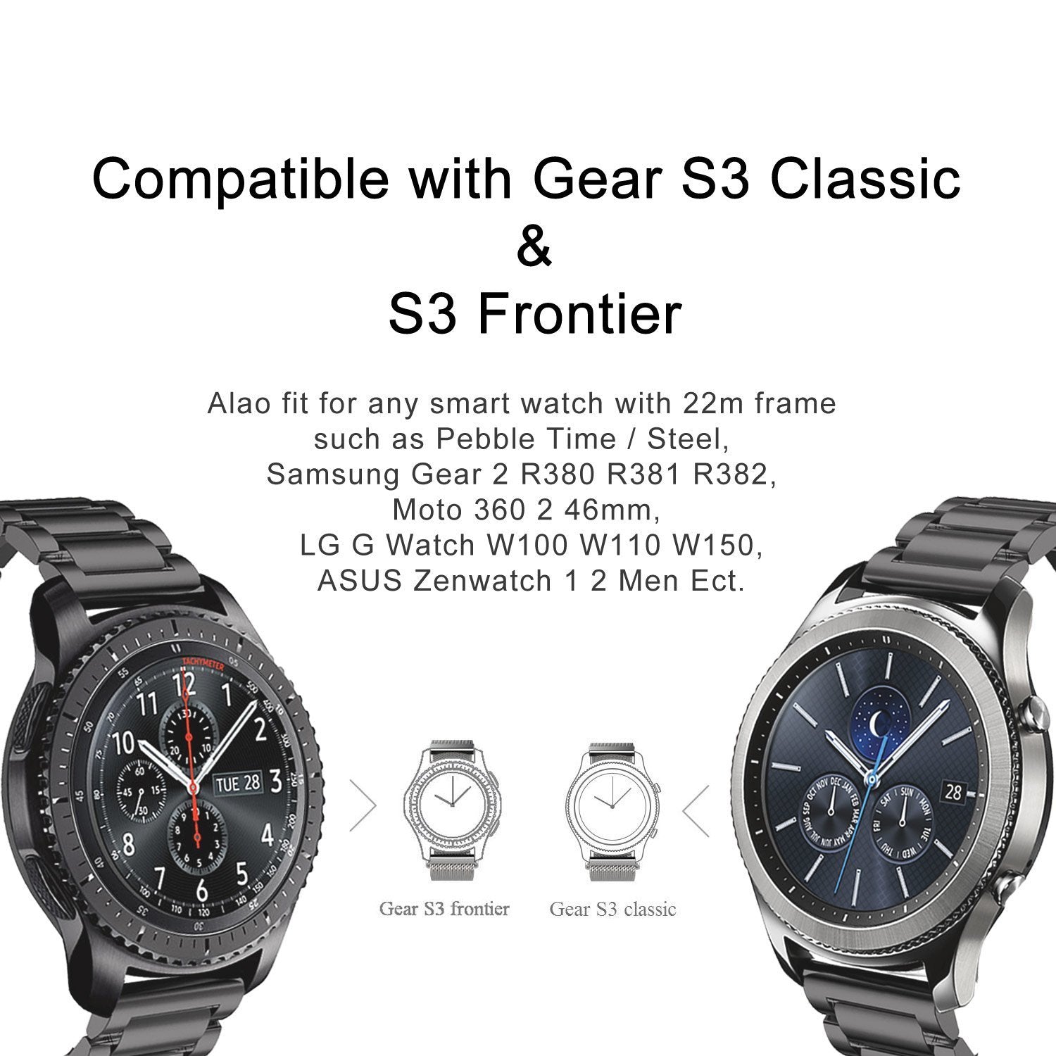 Huawei Watch GT 2 Pro Strap Steel Hocolike (Black)