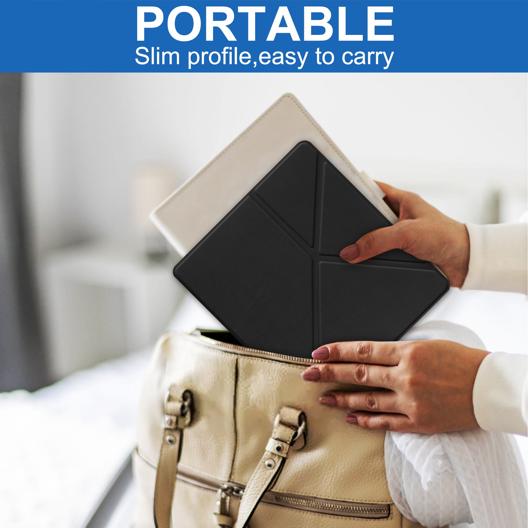 Kindle Scribe Case Origami PU leather Case [Black]