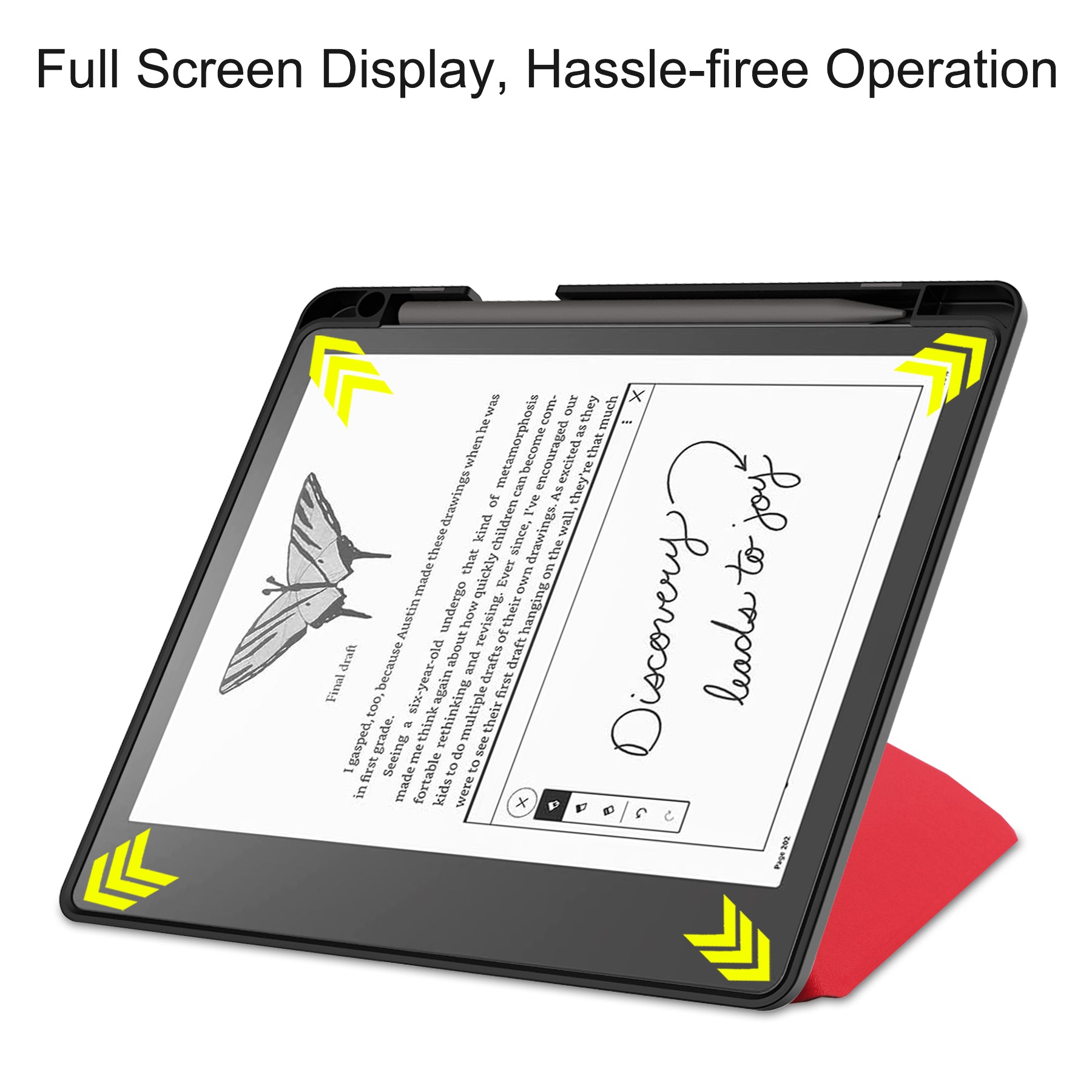 Kindle Scribe Case Origami PU leather Case [Red]