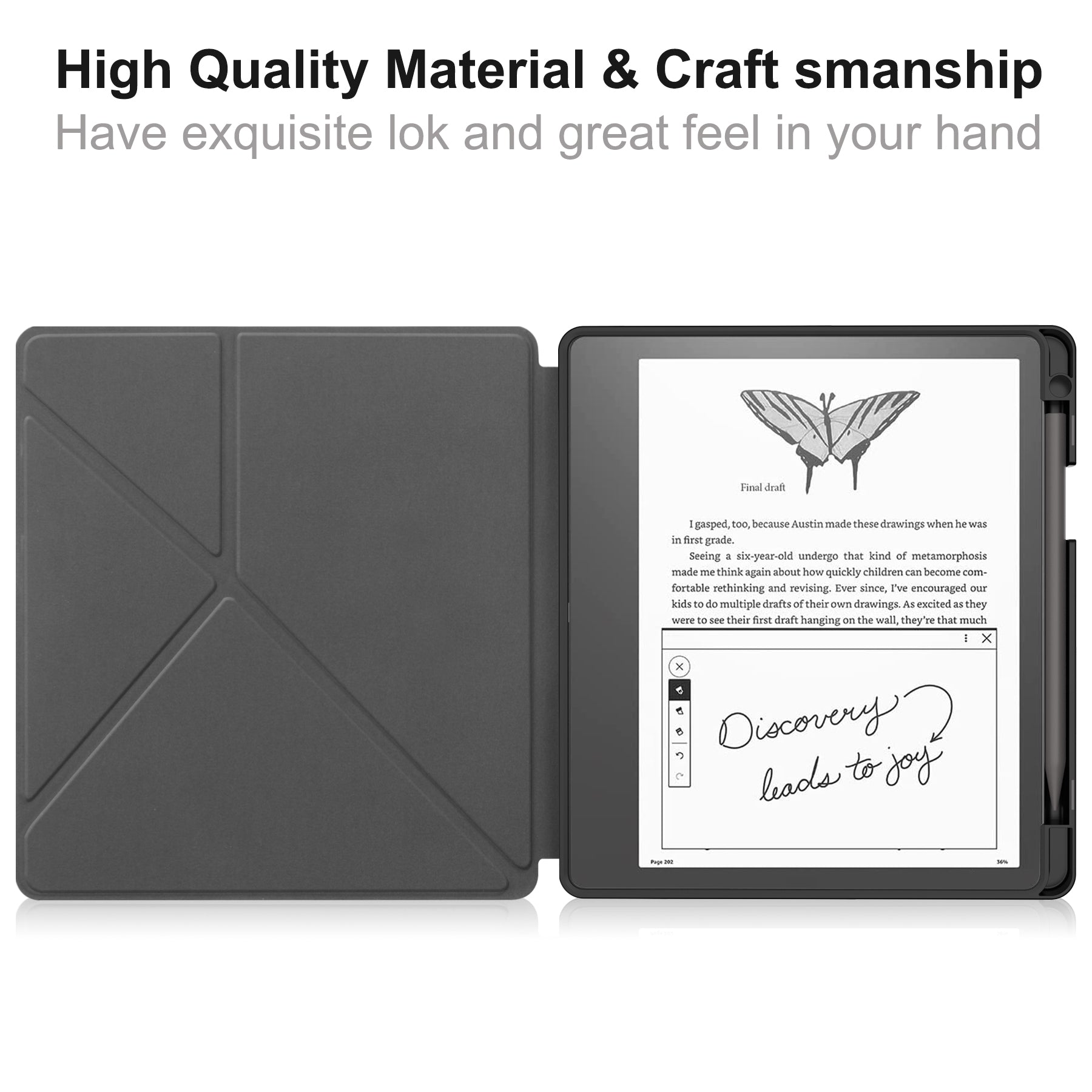 Kindle Scribe Case Origami PU leather Case [Navy]