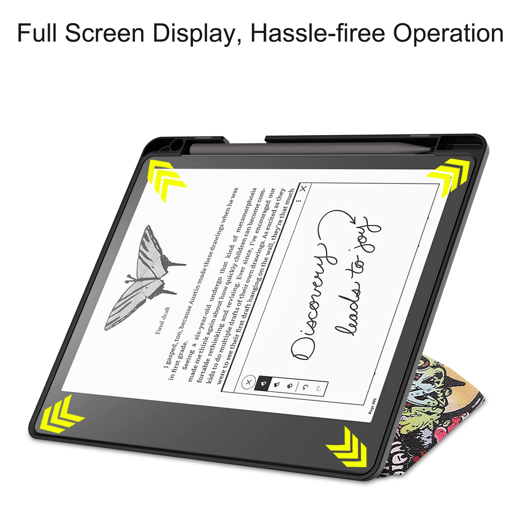 Kindle Scribe Case Designer Origami PU Leather Case [Graffiti]