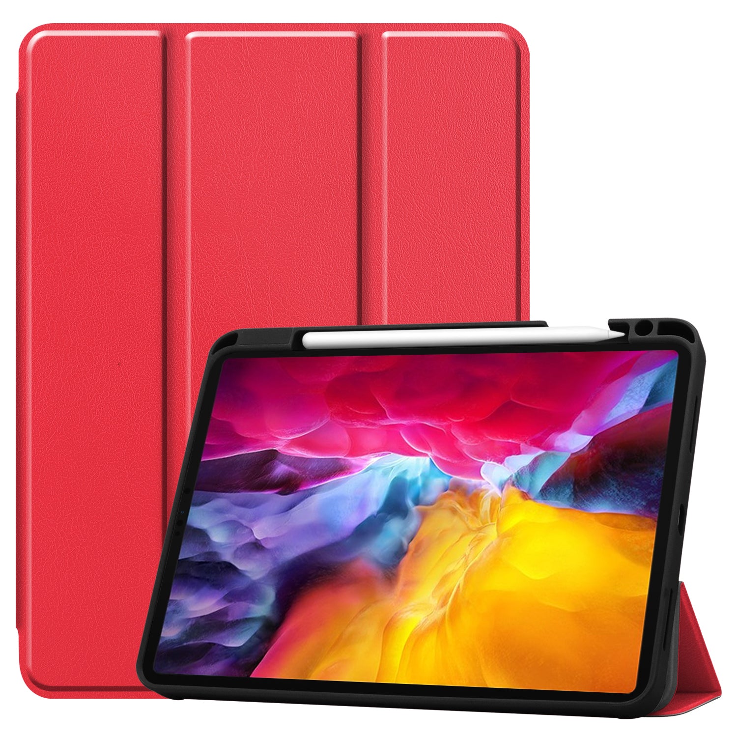 iPad Pro 11" 2018 (1st Gen) Case Tri-Fold Pen Holder (Red)