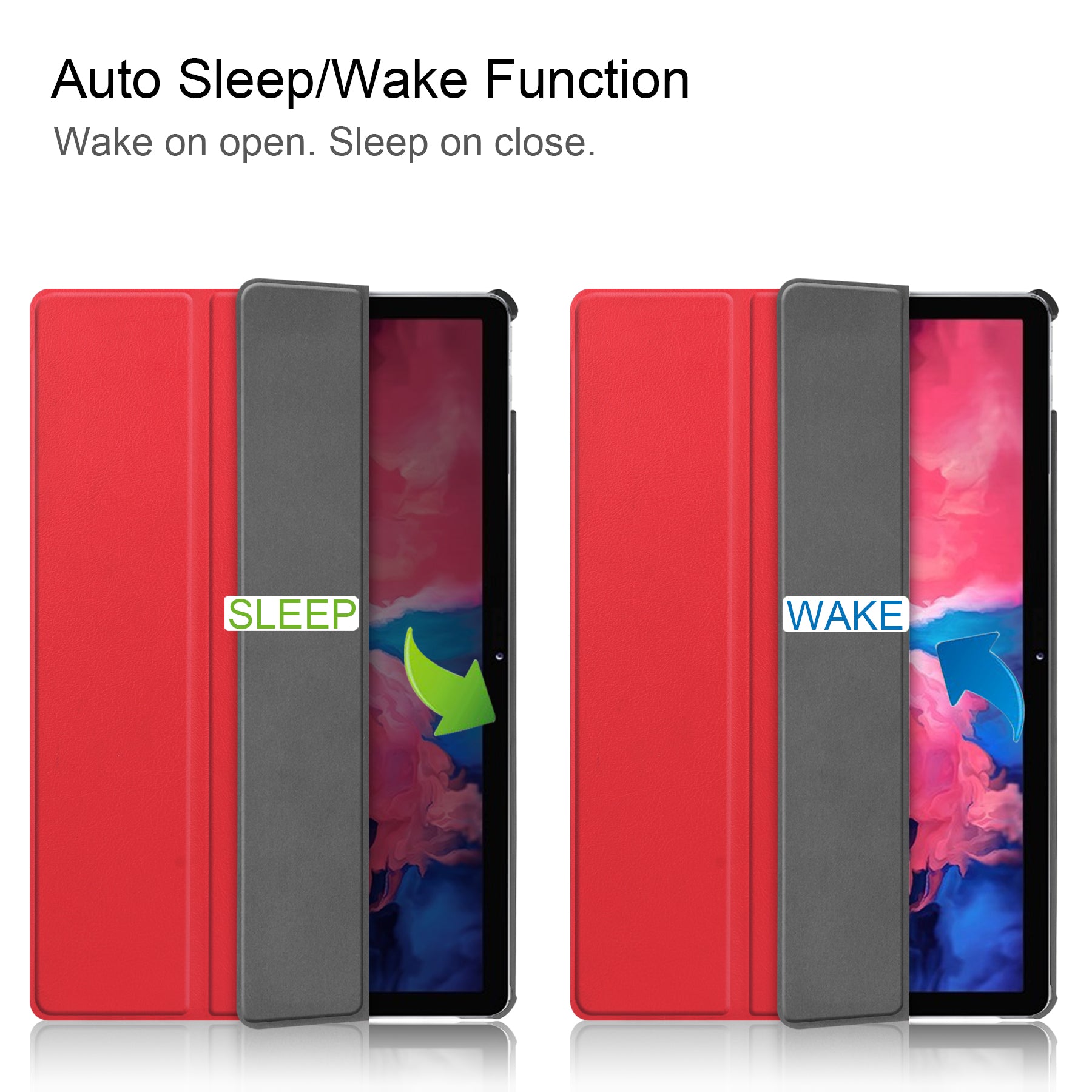 Lenovo Tab P11 Plus J616 Tri-Fold PU Case [Red]