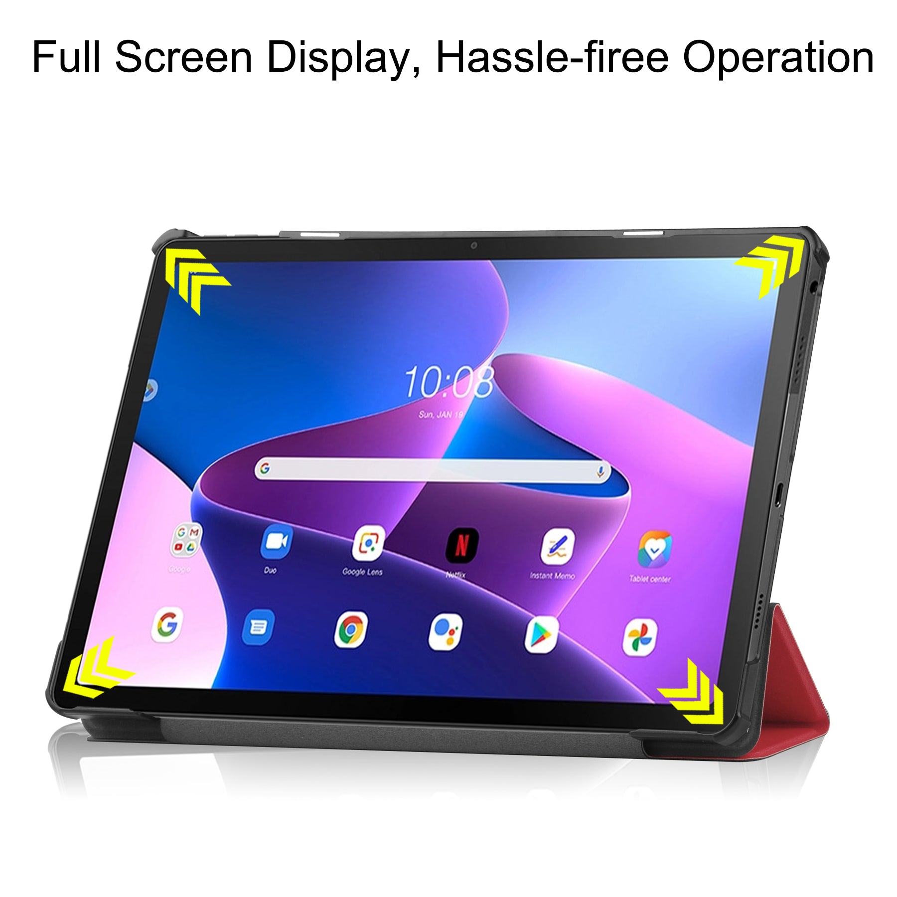 Lenovo Tab M10 Plus (3rd Gen) TB125 Tri-Fold PU Case [Red]