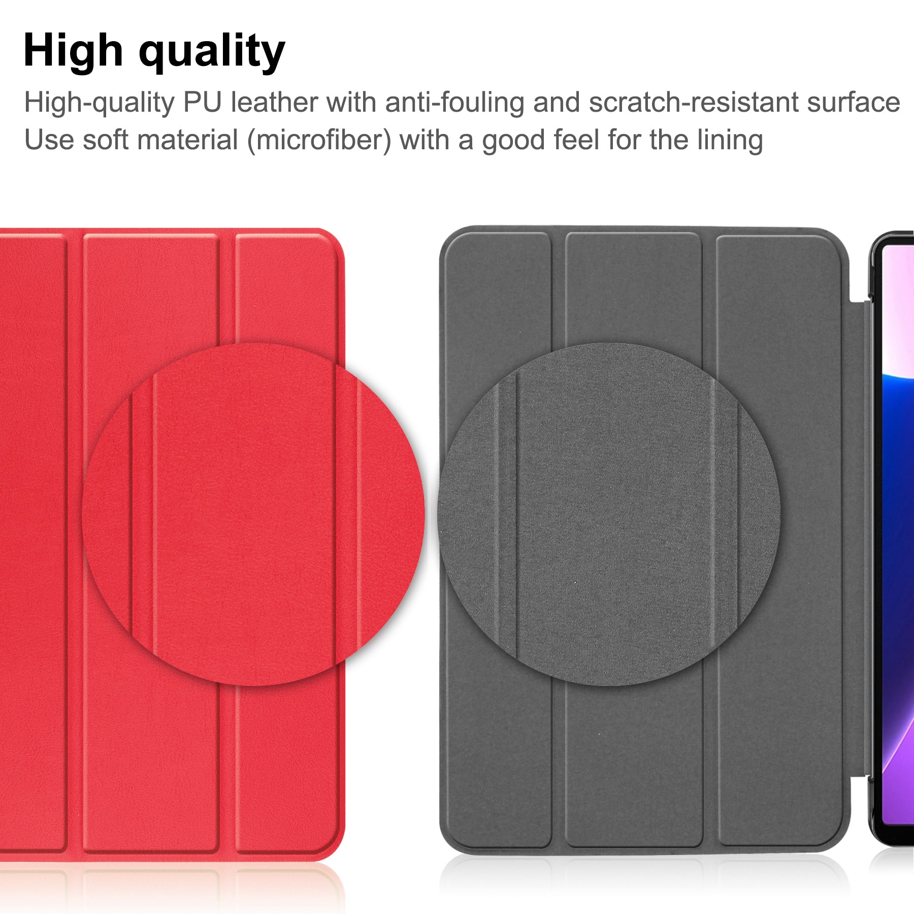 Lenovo Tab M10 Plus (3rd Gen) TB125 Tri-Fold PU Case [Red]