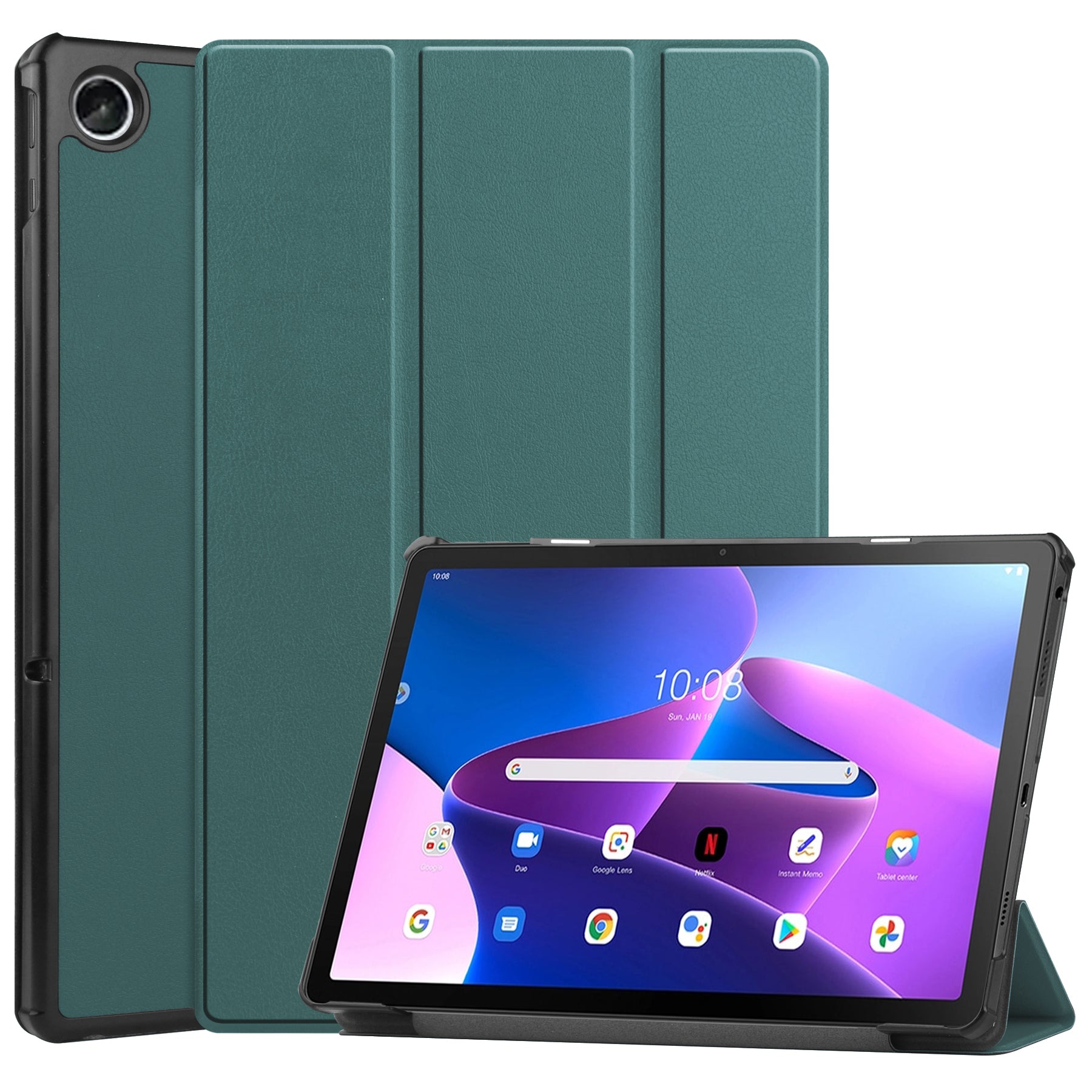 Lenovo Tab M10 Plus (3rd Gen) TB125 Tri-Fold PU Case [Teal]