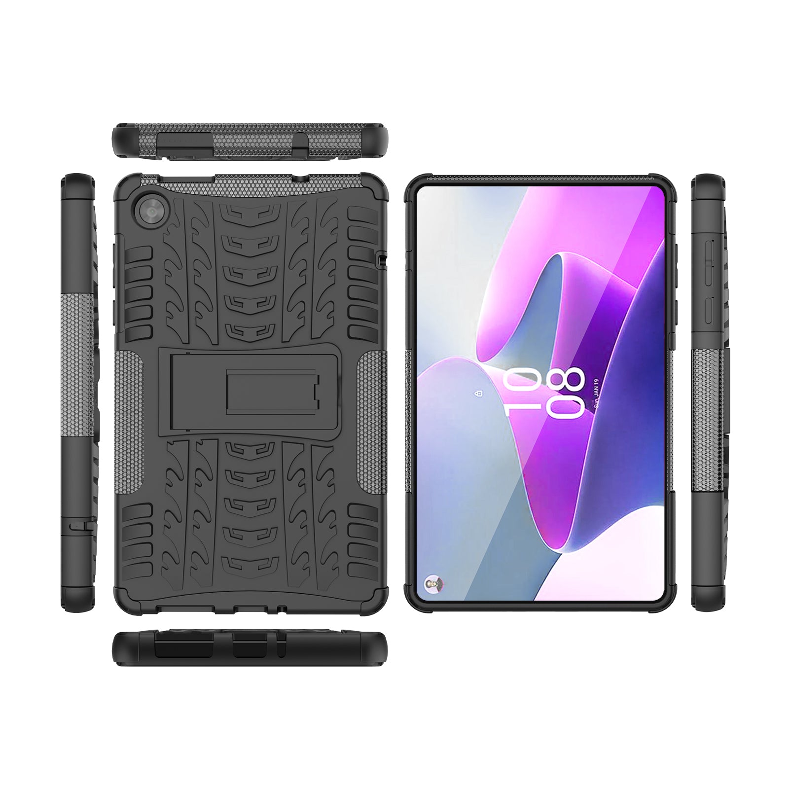 Lenovo Tab M8 (4th Gen) TB300 Heavy Duty Rugged Case [Black]