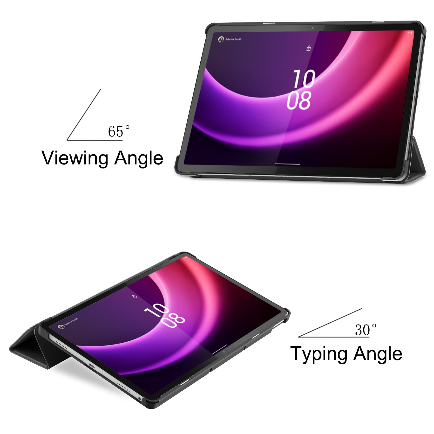 Lenovo Tab P11 (2nd Gen) TB350 Tri-Fold PU Case [Black]