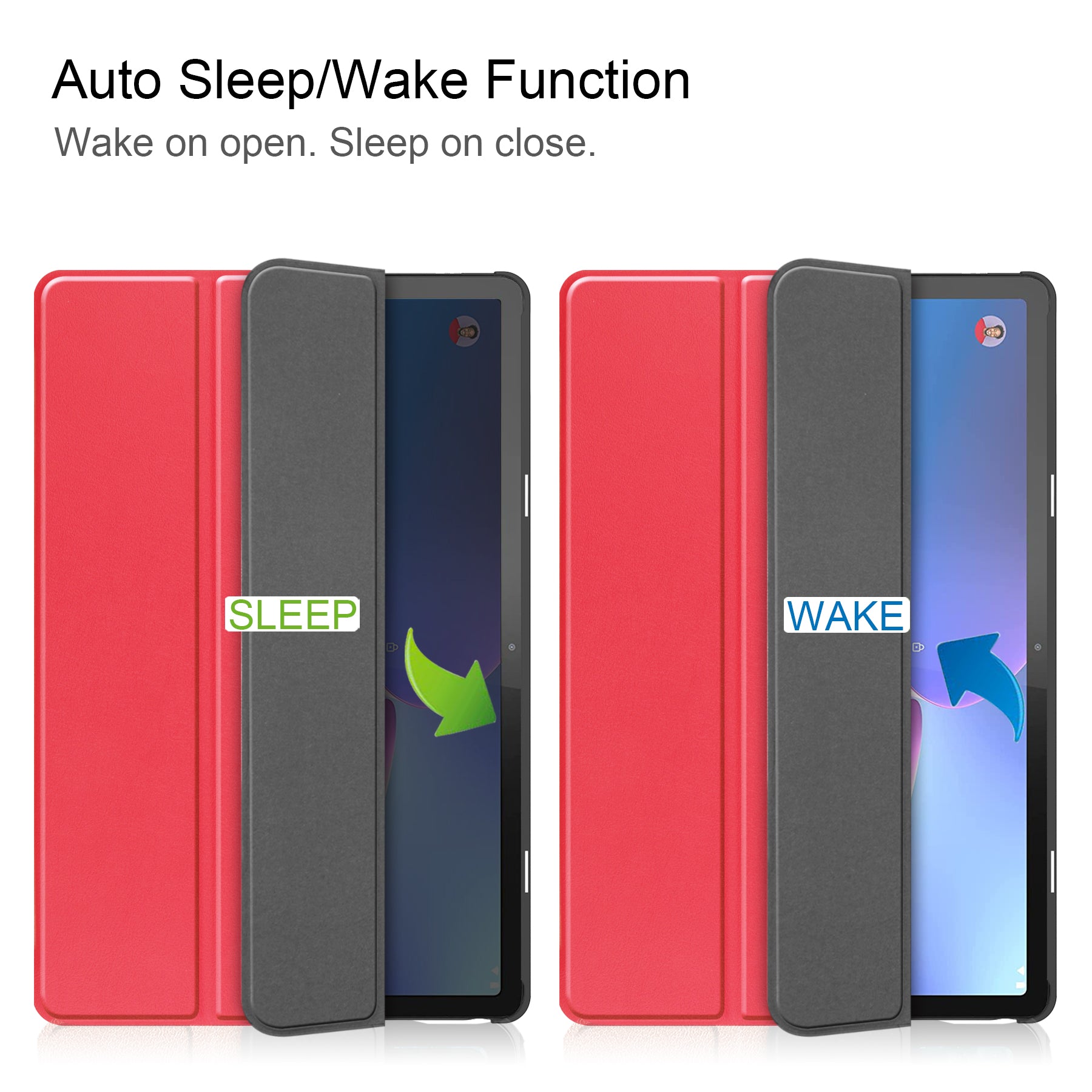Lenovo Tab P11 (2nd Gen) TB350 Tri-Fold PU Case [Red]