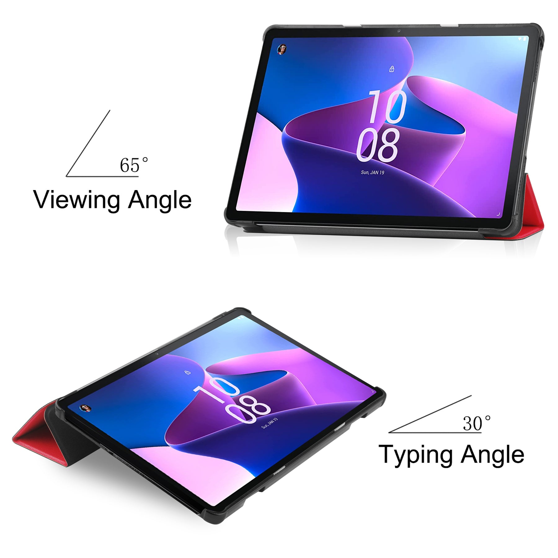 Lenovo Tab M10 (3rd Gen) TB328 Tri-Fold PU Case [Red]