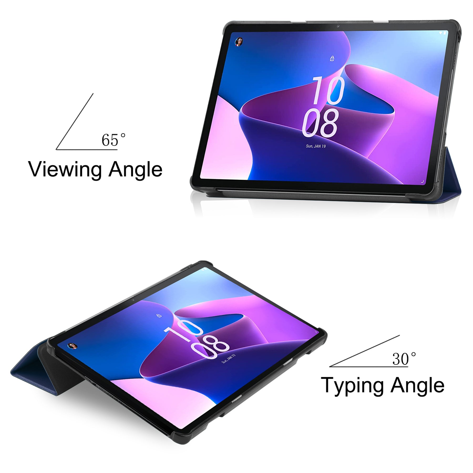 Lenovo Tab M10 (3rd Gen) TB328 Tri-Fold PU Case [Navy]