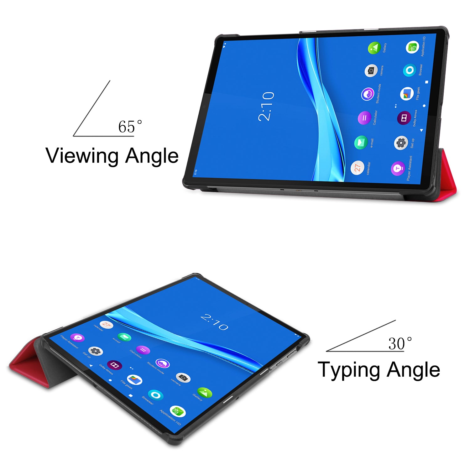 Lenovo Tab M10 FHD Plus TB-X606F Tri-Fold PU Case [Red]