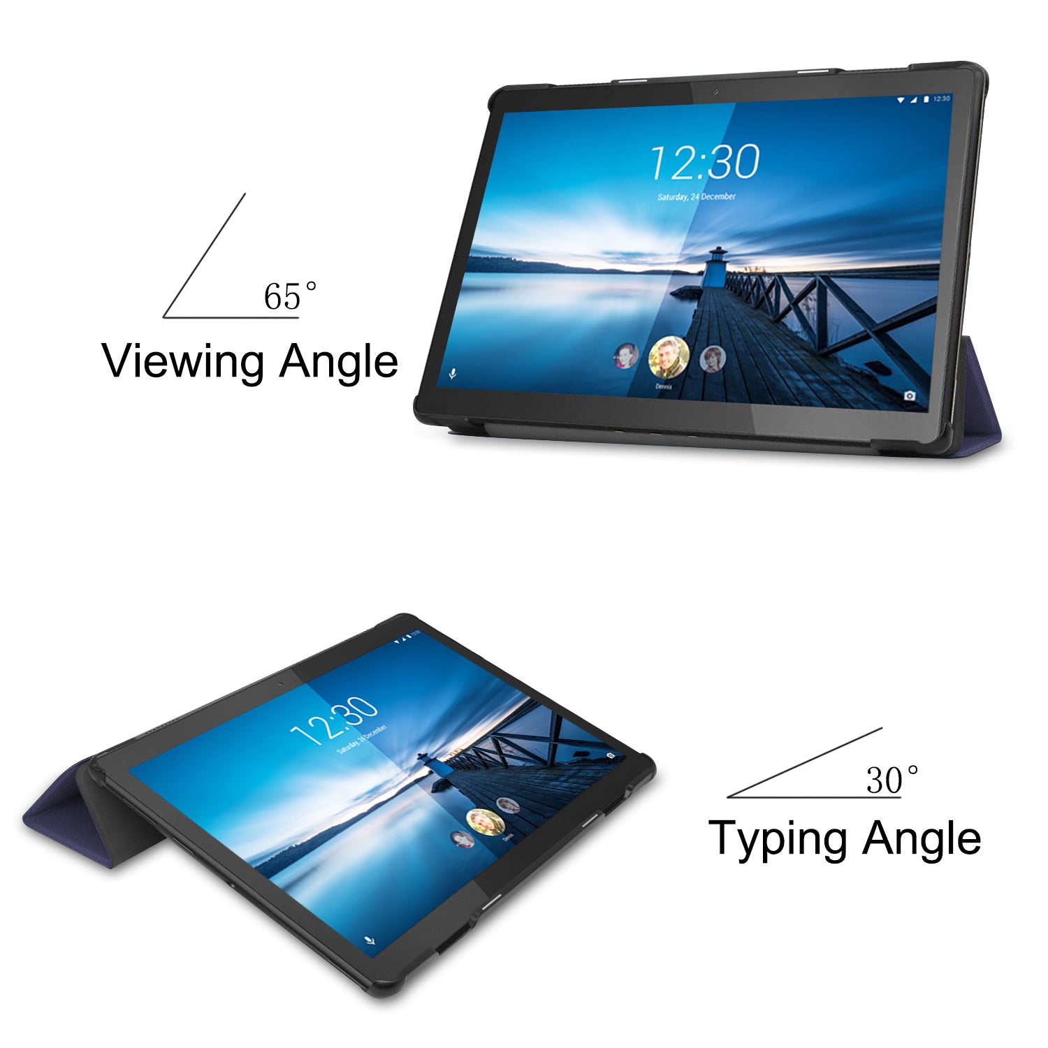 Lenovo Tab M10 FHD Rel TB-X605LC Tri-Fold PU Case [Navy]