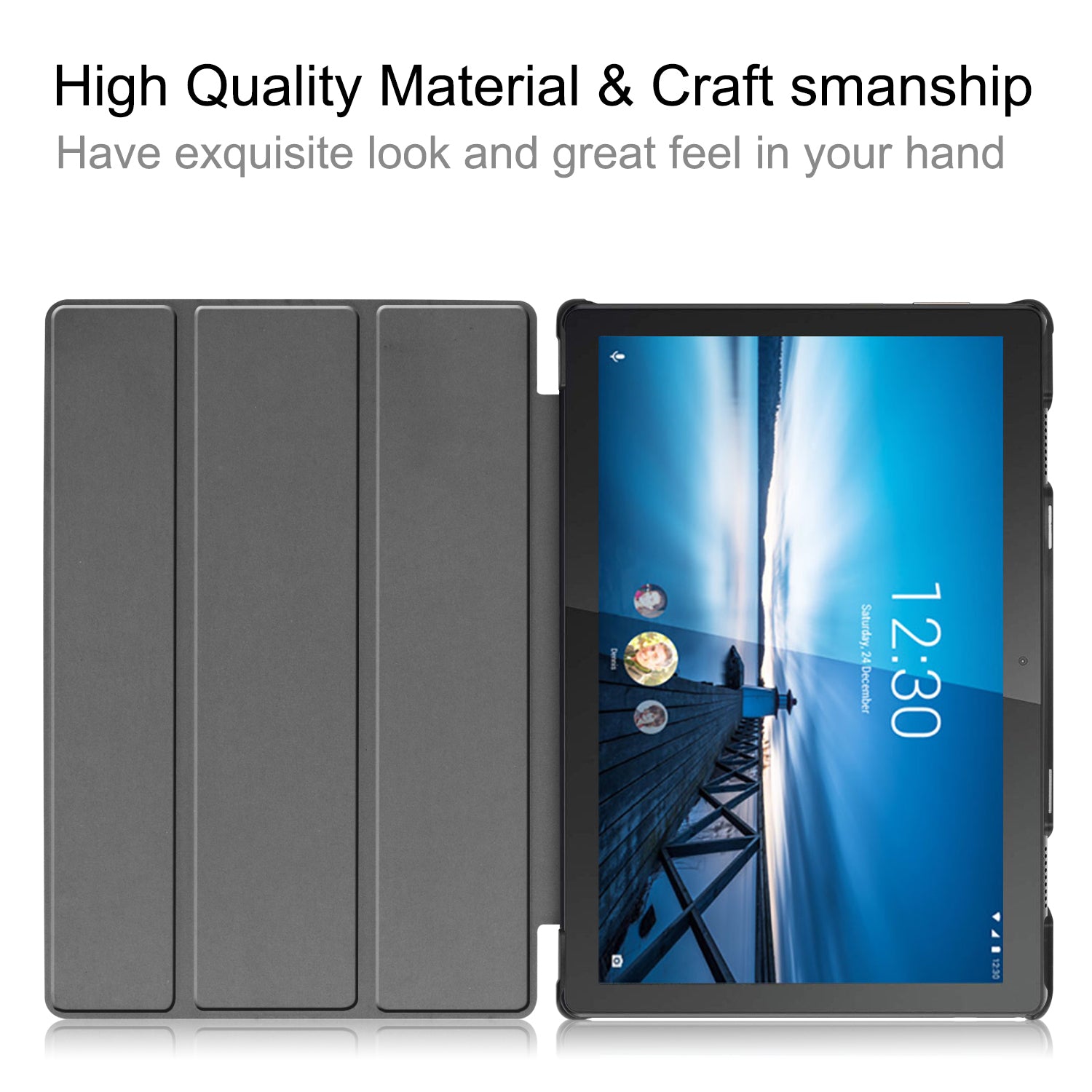Lenovo Tab M10 FHD Rel TB-X605LC Tri-Fold PU Case [Navy]