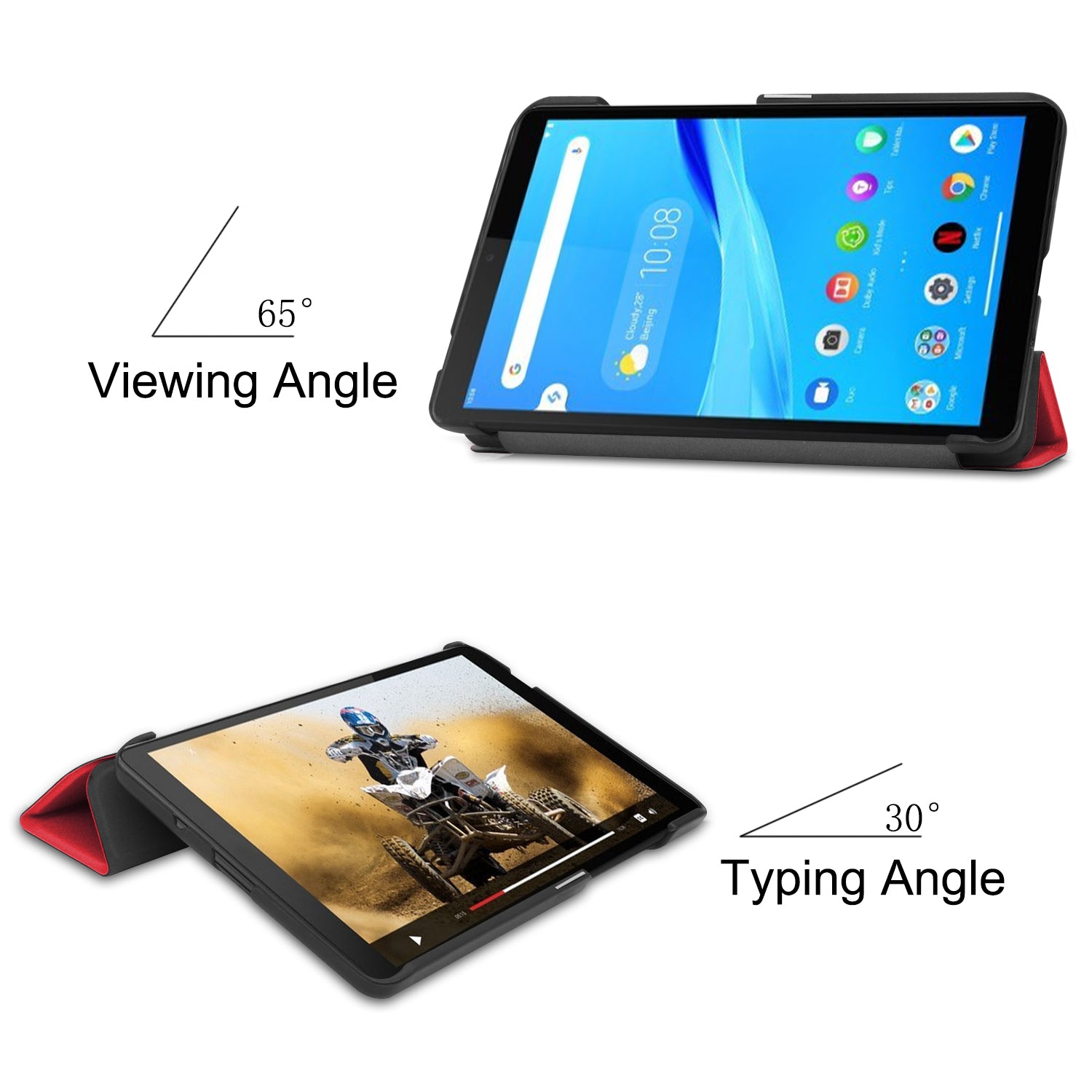 Lenovo Tab M7 TB-7305F Tri-Fold PU Case [Red]